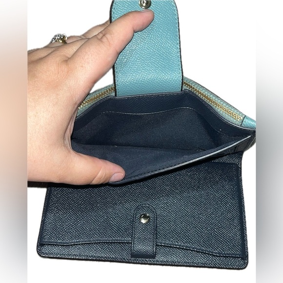 Coach Xorin Tech Wallet Wristlet Clutch Green/Teal Pebble Leather C2869 IMTEA - Picture 6 of 16